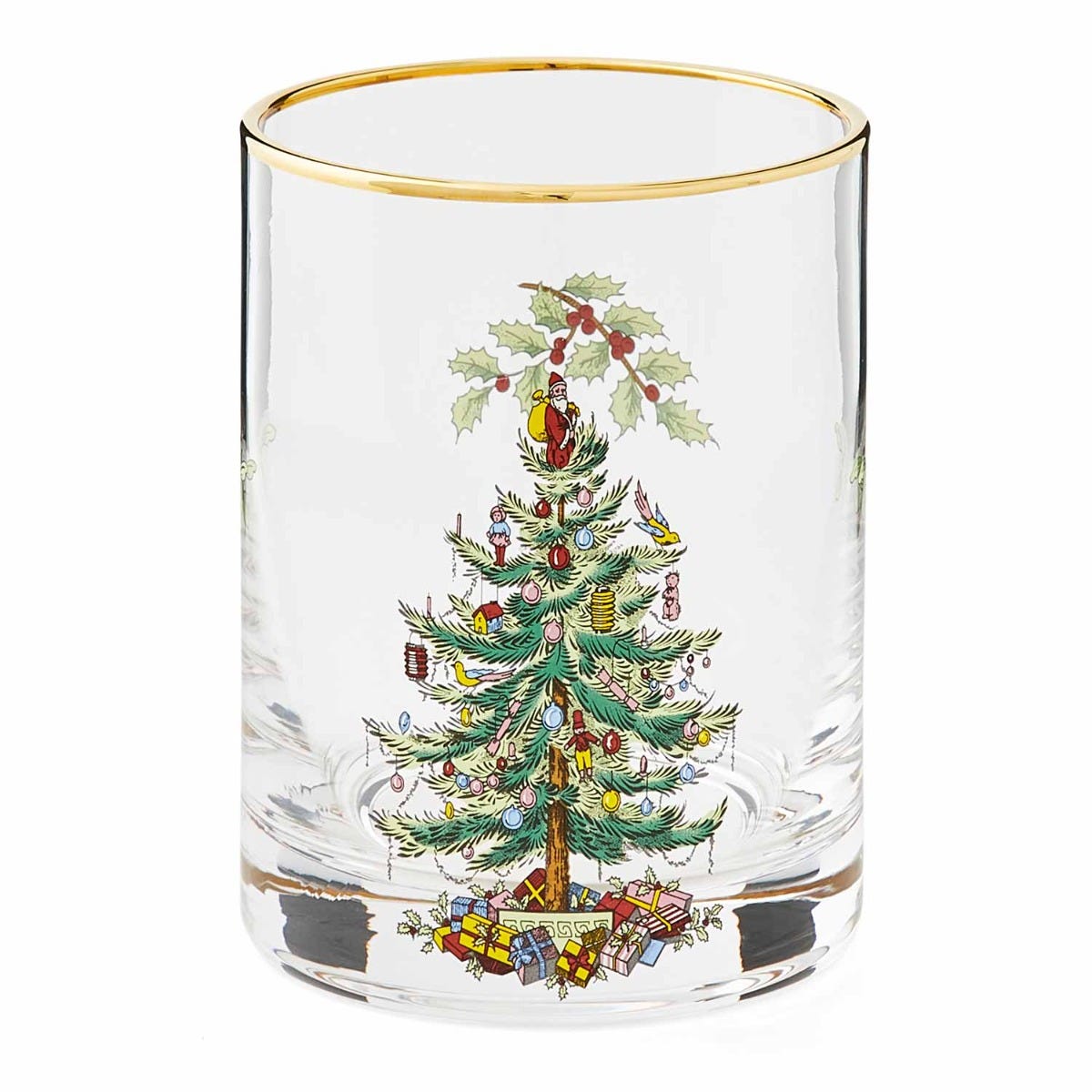 Christmas Tree Set of 4 Lowball Glasses