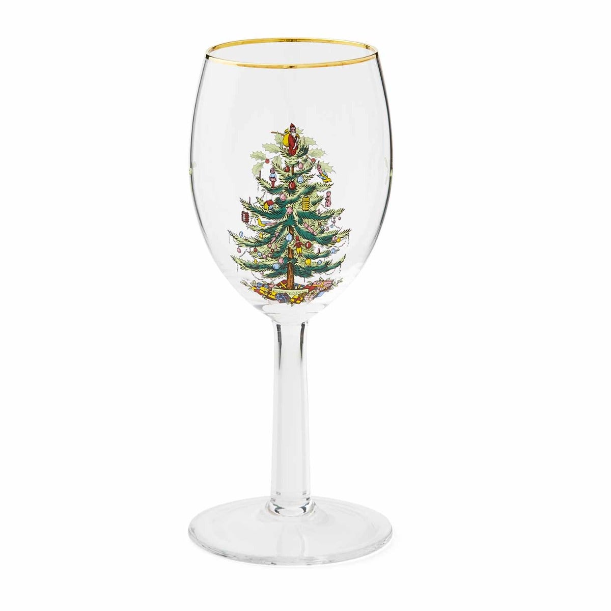 Christmas Tree Set of 4 Wine Glasses