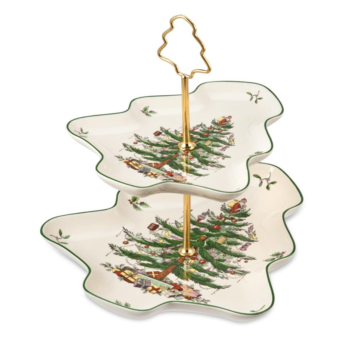 Spode Christmas Tree Sculpted Tree 2 Tier Server