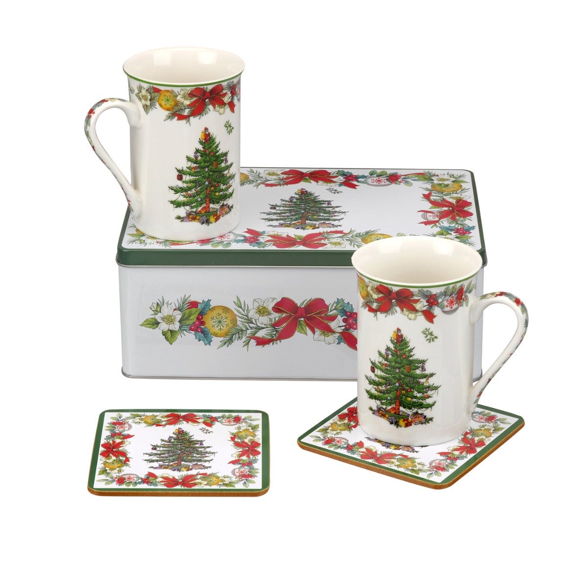 Spode Christmas Tree Holly Ribbons 5 Piece Set