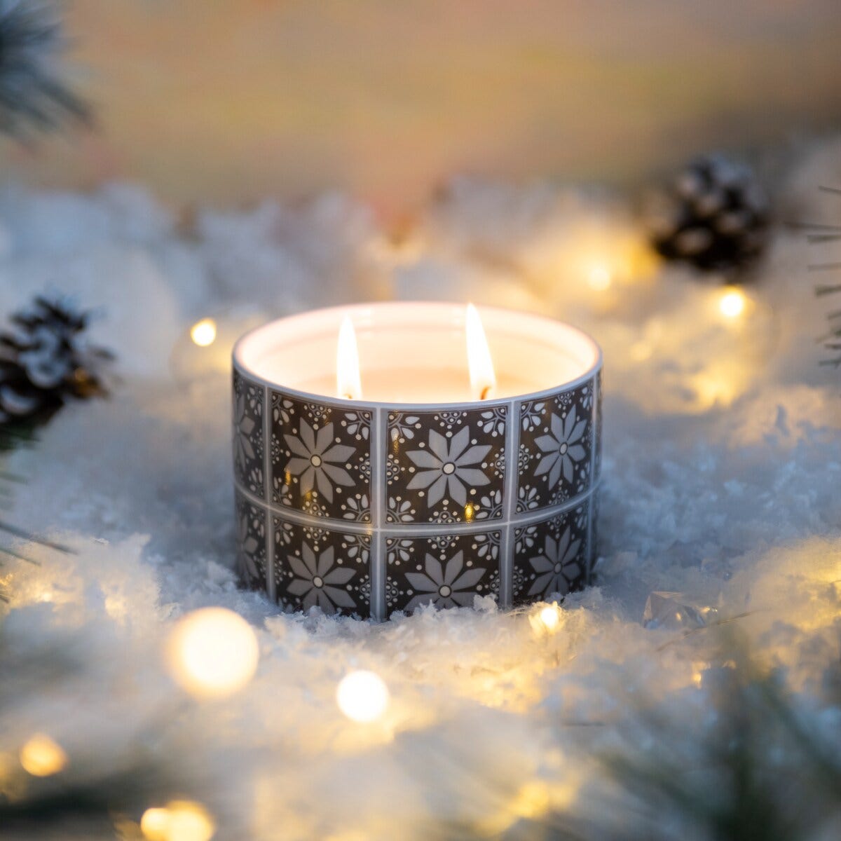 Fired Earth Silver Needle Tea Large Candle