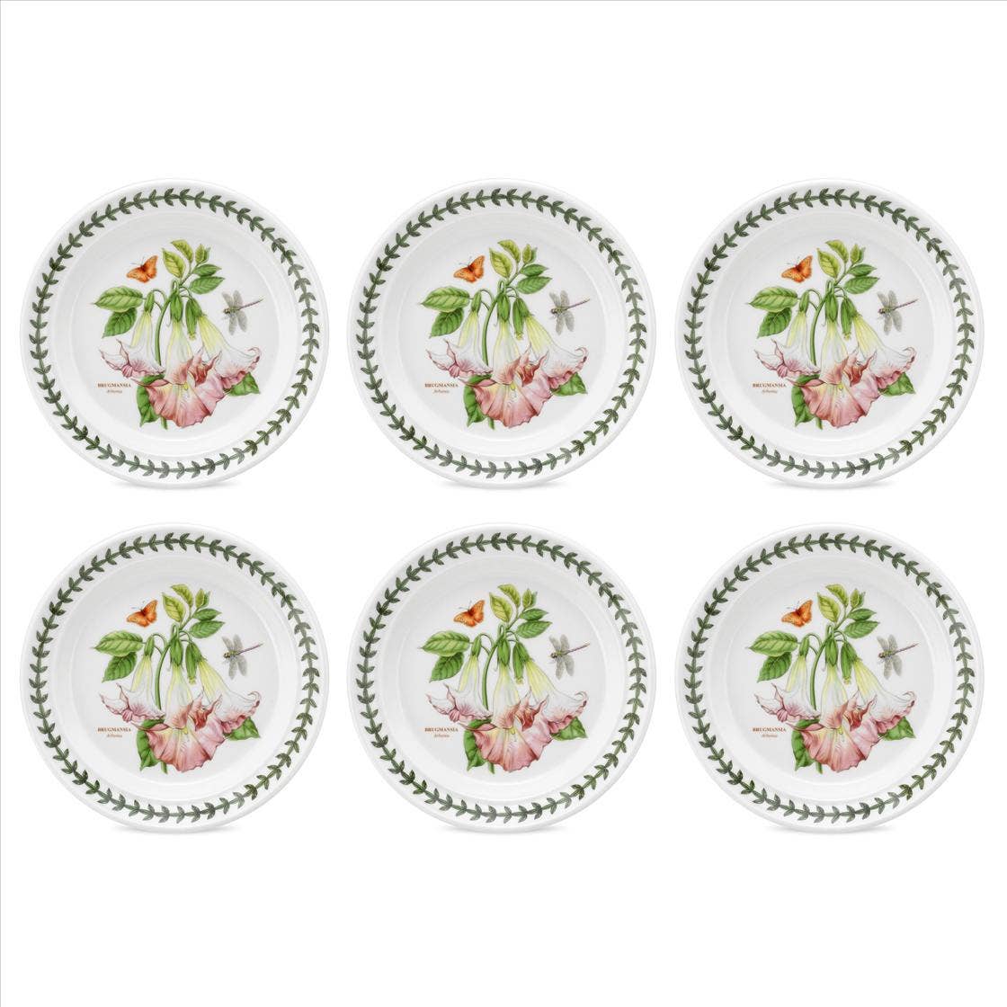 Seconds Portmeirion Botanic Garden Set Of 6 5 Inch Bread Plate Romantic Shape - Arborea Design