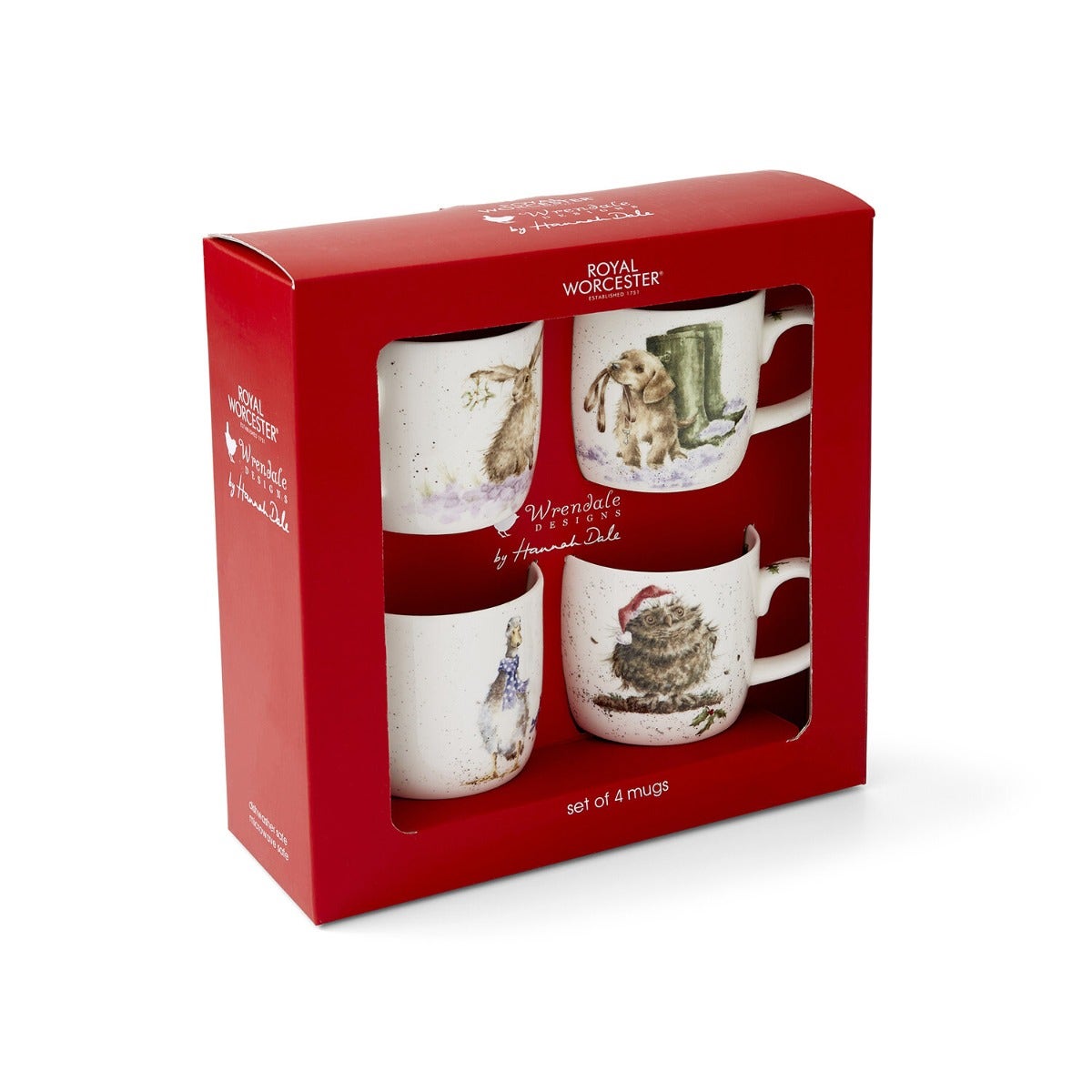 Wrendale Designs Christmas Set of 4 Mugs