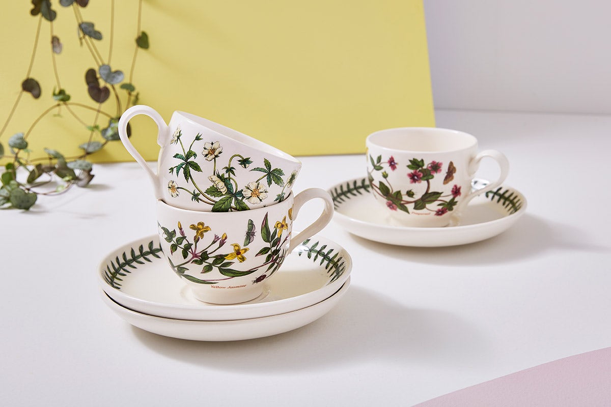 Botanic Garden Set of 6 Teacups & Saucers