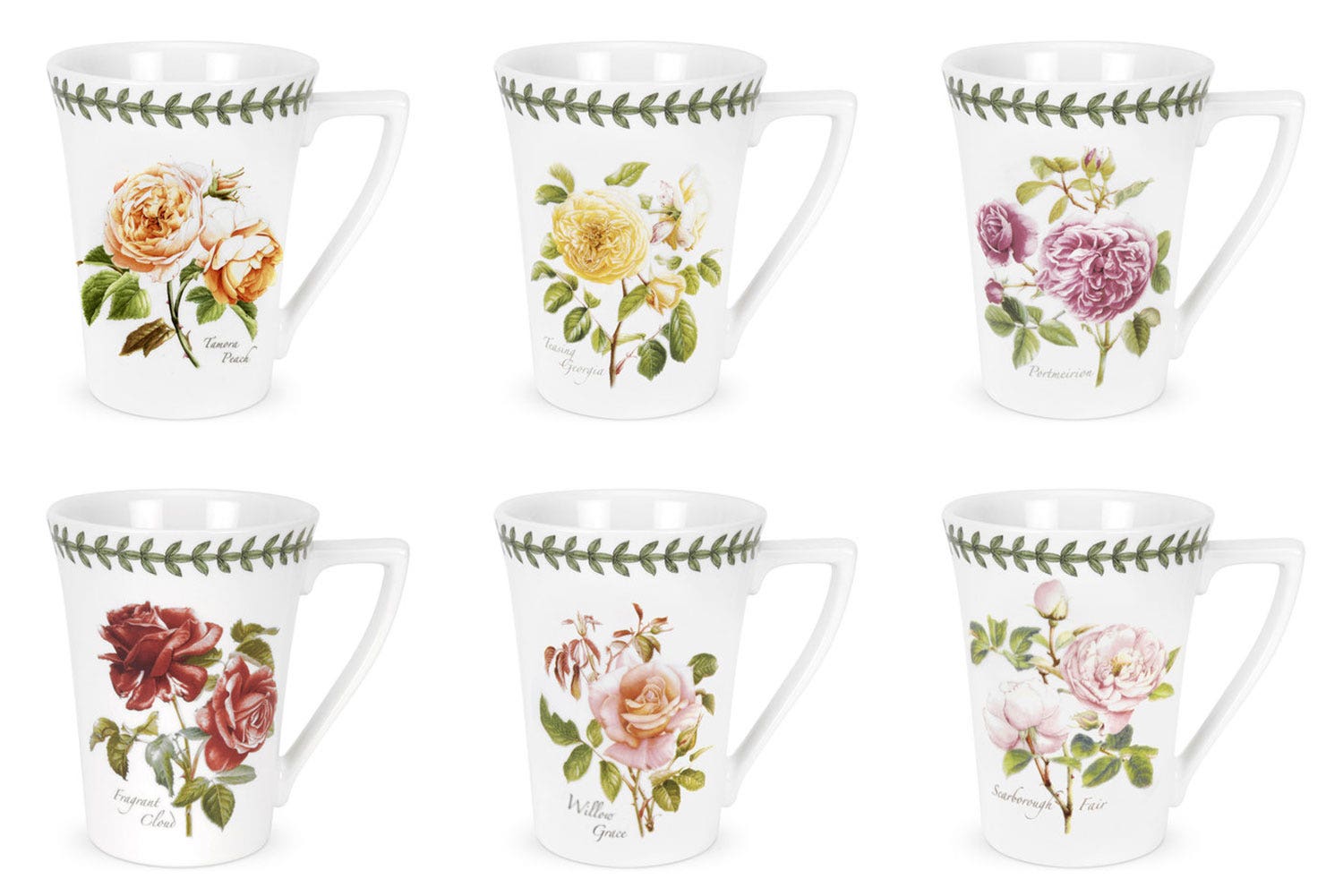 Botanic Roses Set of 6 Mugs