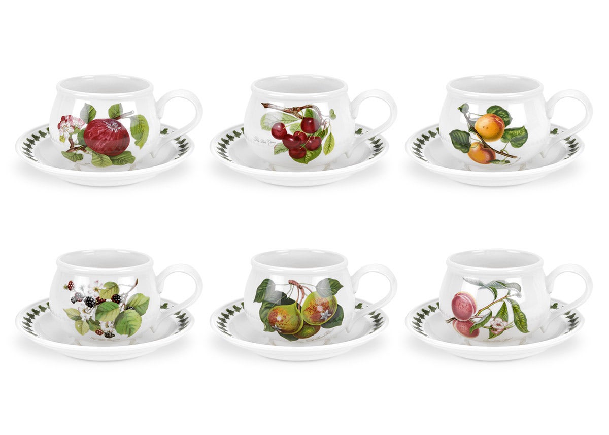 Pomona Set of 6 Teacups & Saucers