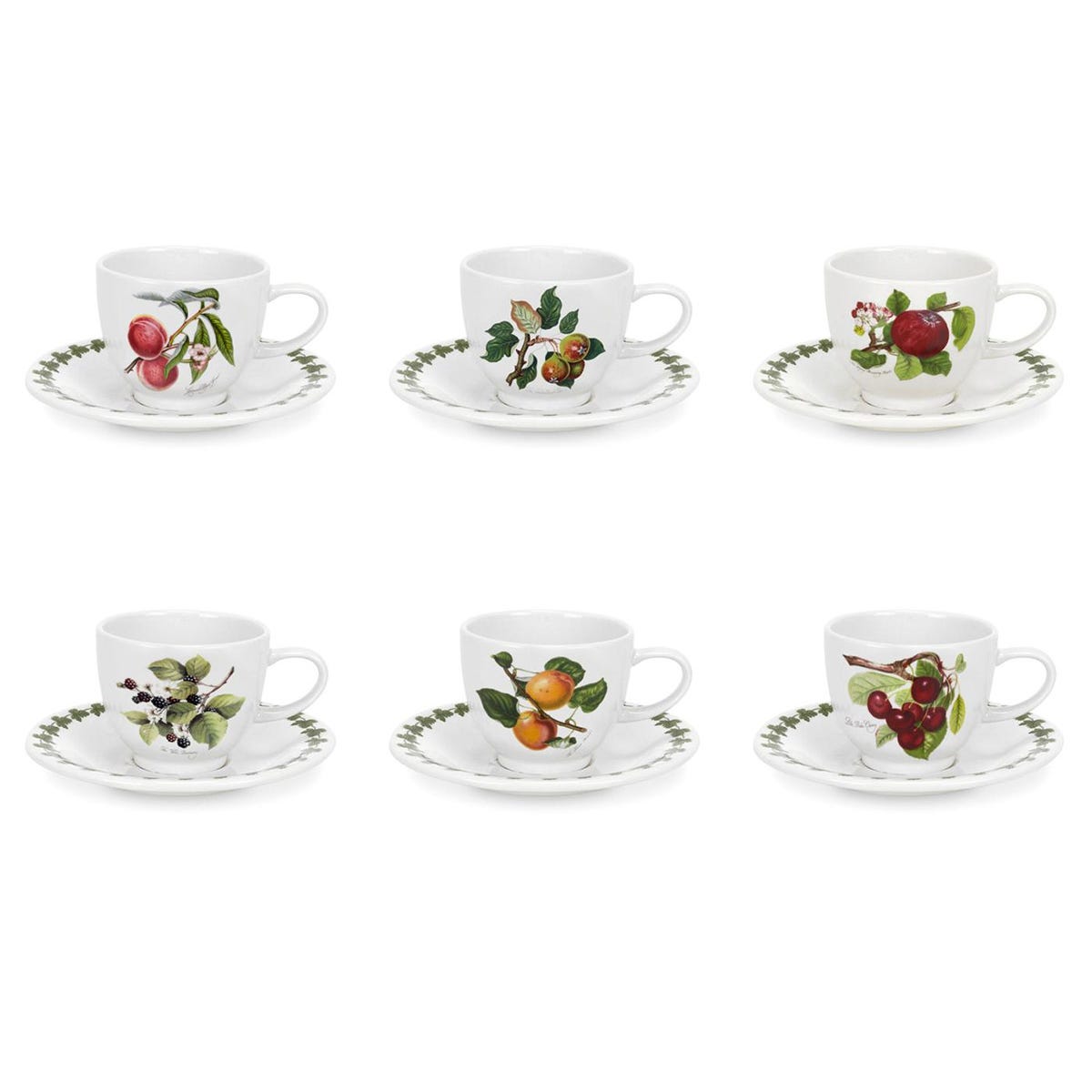 Pomona Set of 6 Espresso Cups & Saucers