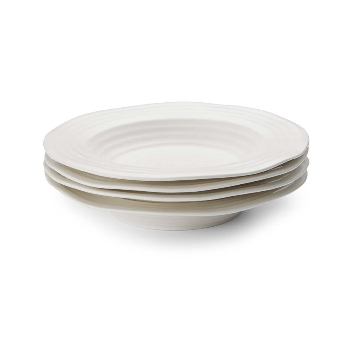 Sophie Conran Set of 4 Rimmed Soup Plates, White