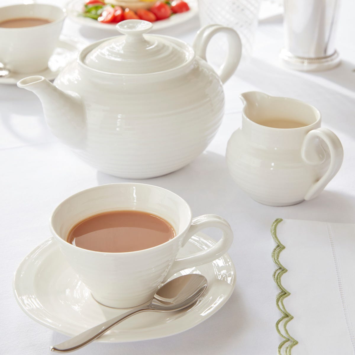 Sophie Conran Set of 4 Teacup & Saucer, White