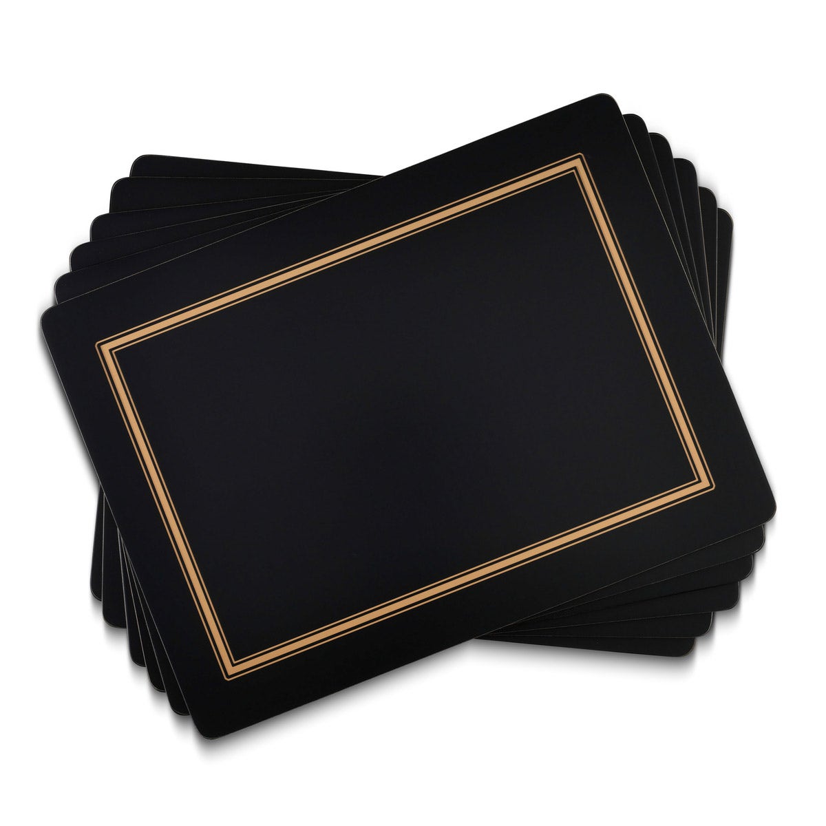 Classic Black Set of 6 Placemats