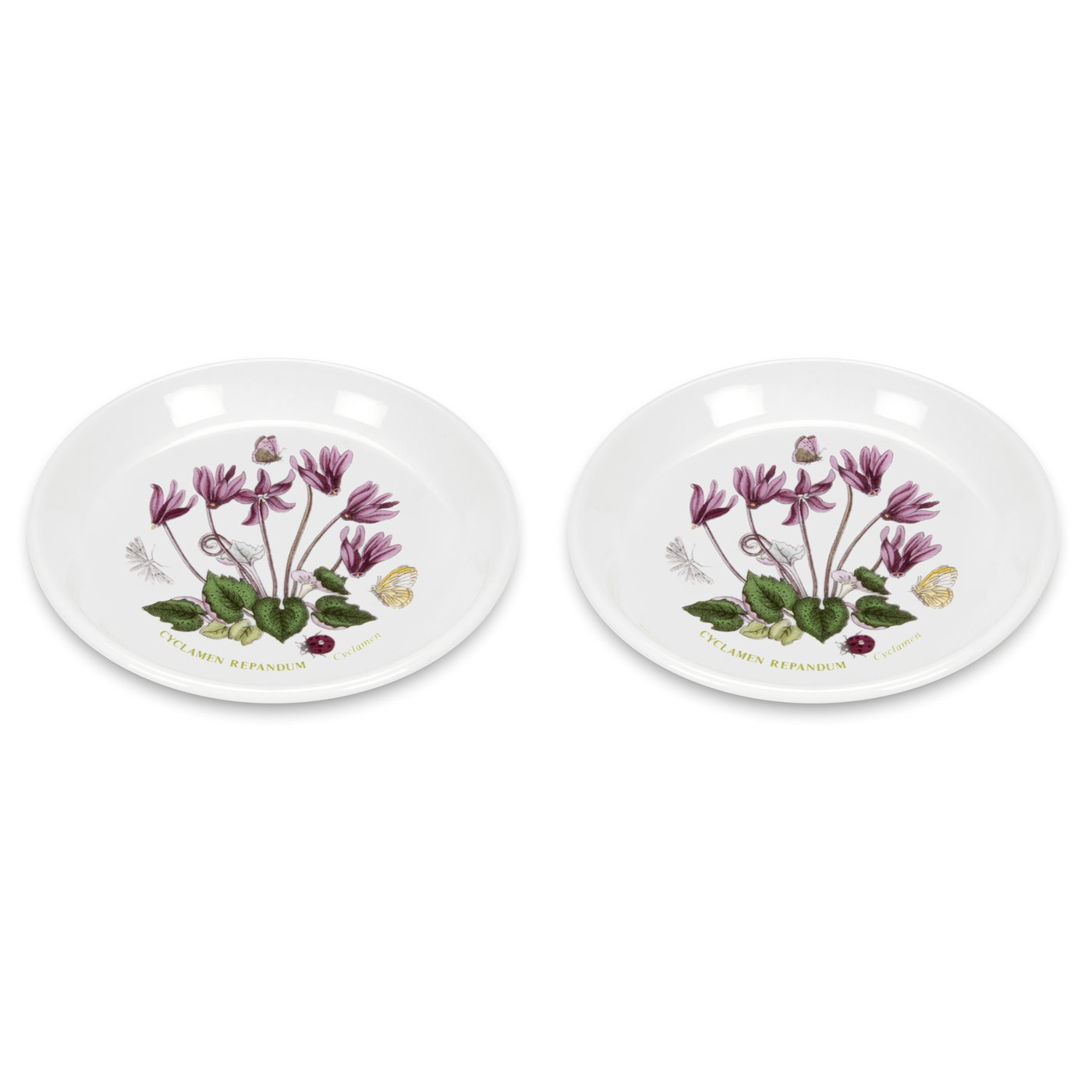 Botanic Garden Cyclamen Set of 2 Sweet Dishes