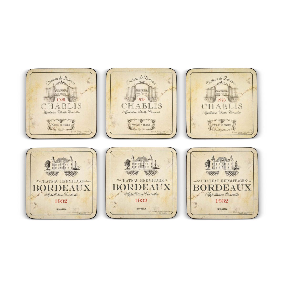Vin de France Set of 6 Coasters
