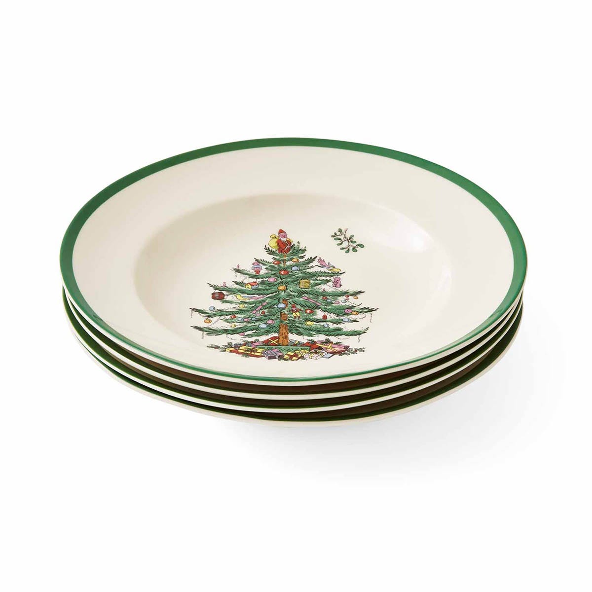 Christmas Tree Set of 4 Soup Plates