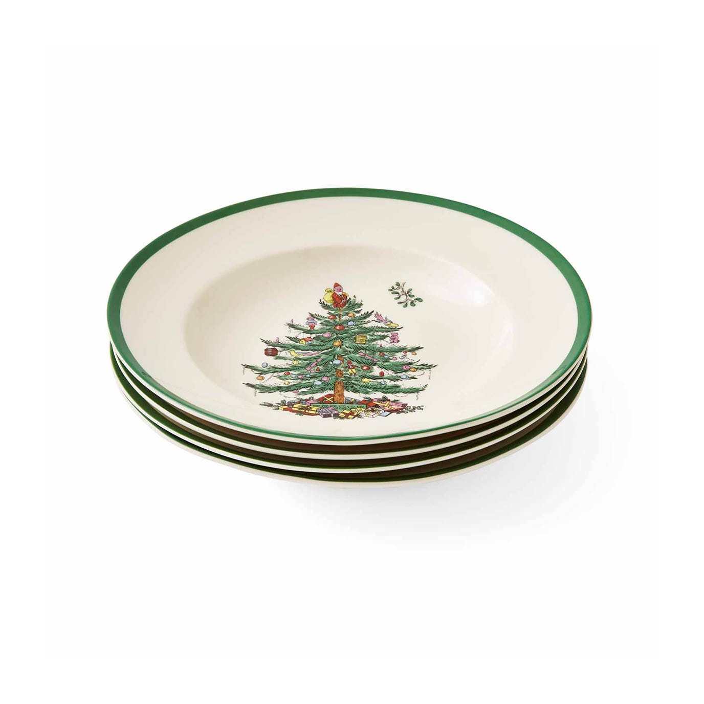 Christmas Tree Set of 4 Soup Plates