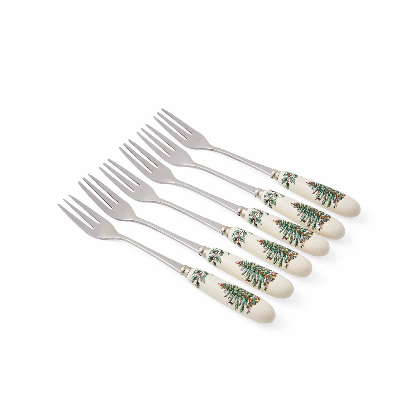 Christmas Tree Set of 6 Pastry Forks