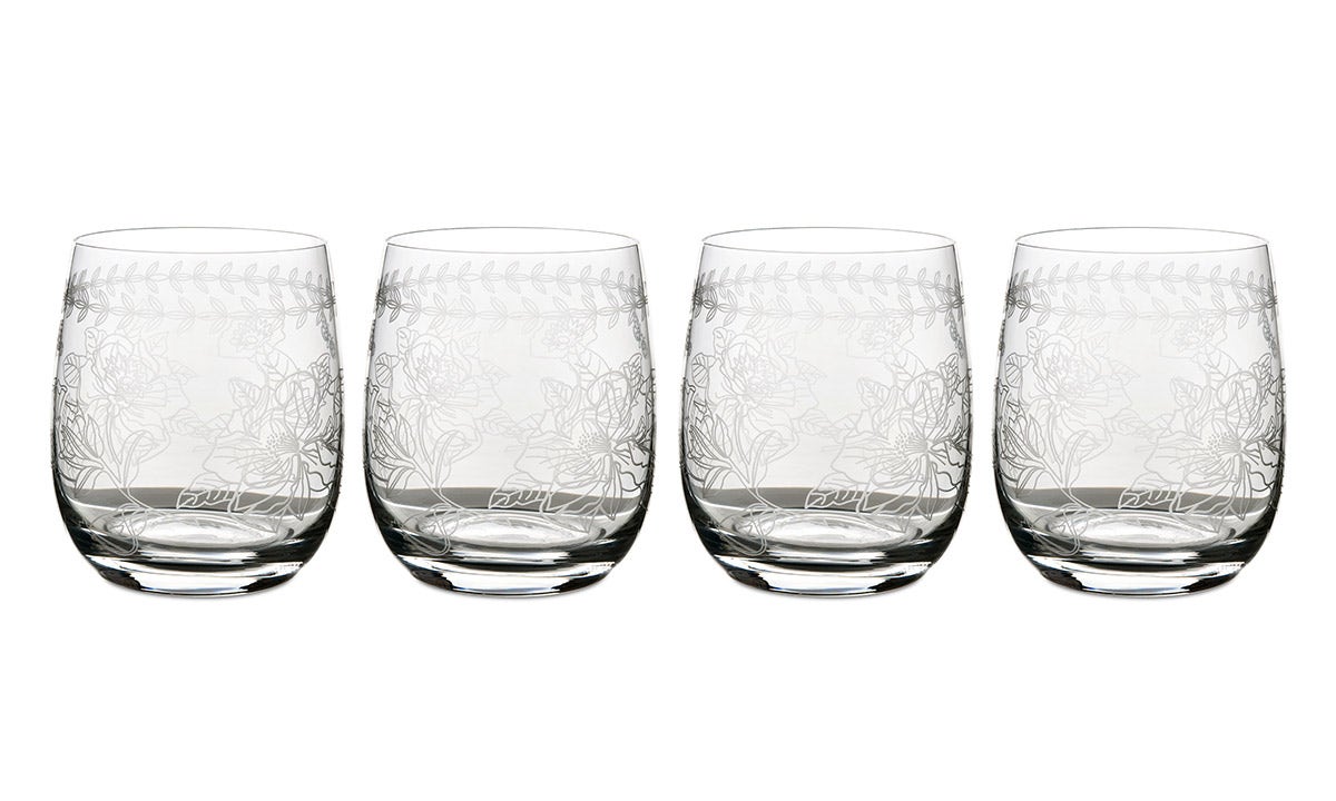 Botanic Garden Set of 4 Crystal Tumblers