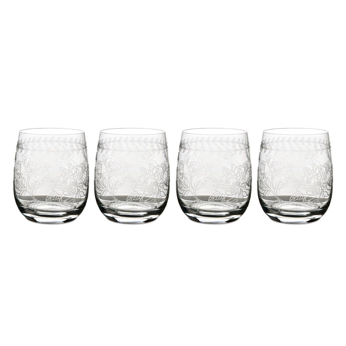 Botanic Garden Set of 4 Crystal Tumblers