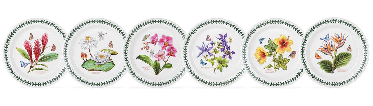 Exotic Botanic Garden Set of 6 Dinner Plates