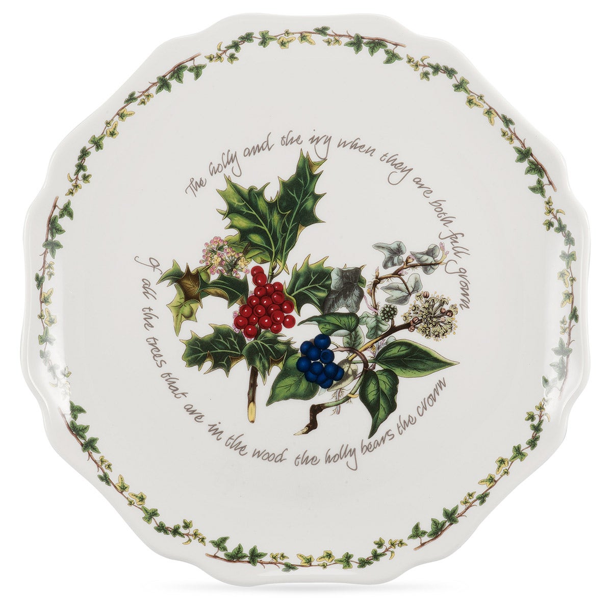 The Holly and the Ivy Scalloped Platter