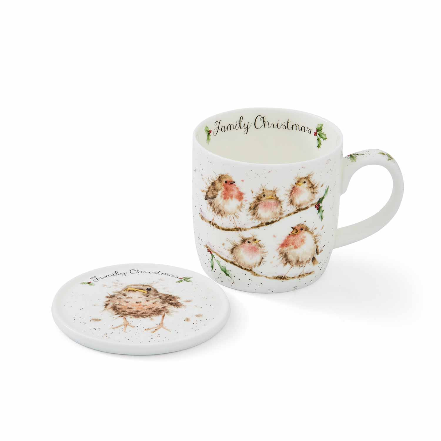 Wrendale Designs Christmas Bird Mug & Coaster