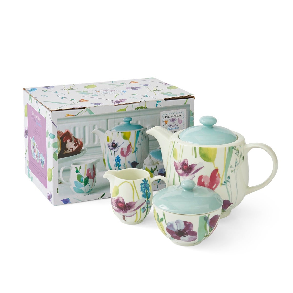 Water Garden 3 Piece Teapot Set