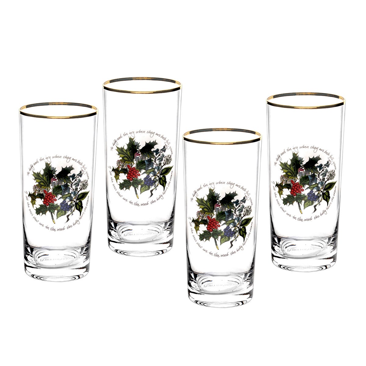 The Holly and the Ivy Set of 4 Hiball Glasses