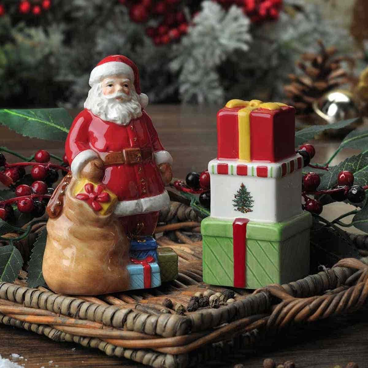 Christmas Tree Santa Salt & Pepper Gift Boxed