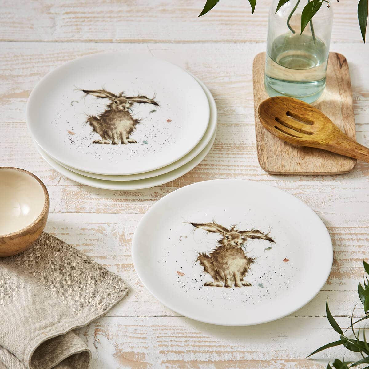 Wrendale Designs Hare Set of 4 Coupe Plates