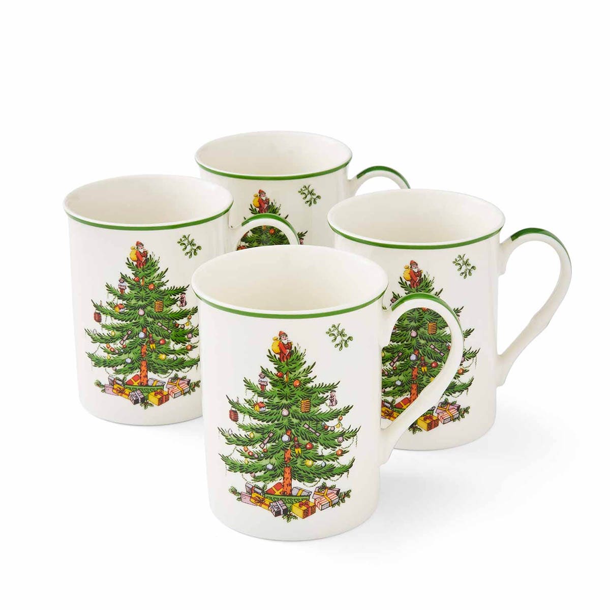 Christmas Tree Set of 4 Mugs.