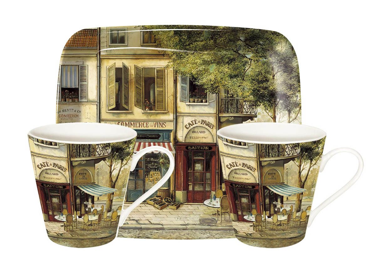 Parisian Scenes Mugs & Tray