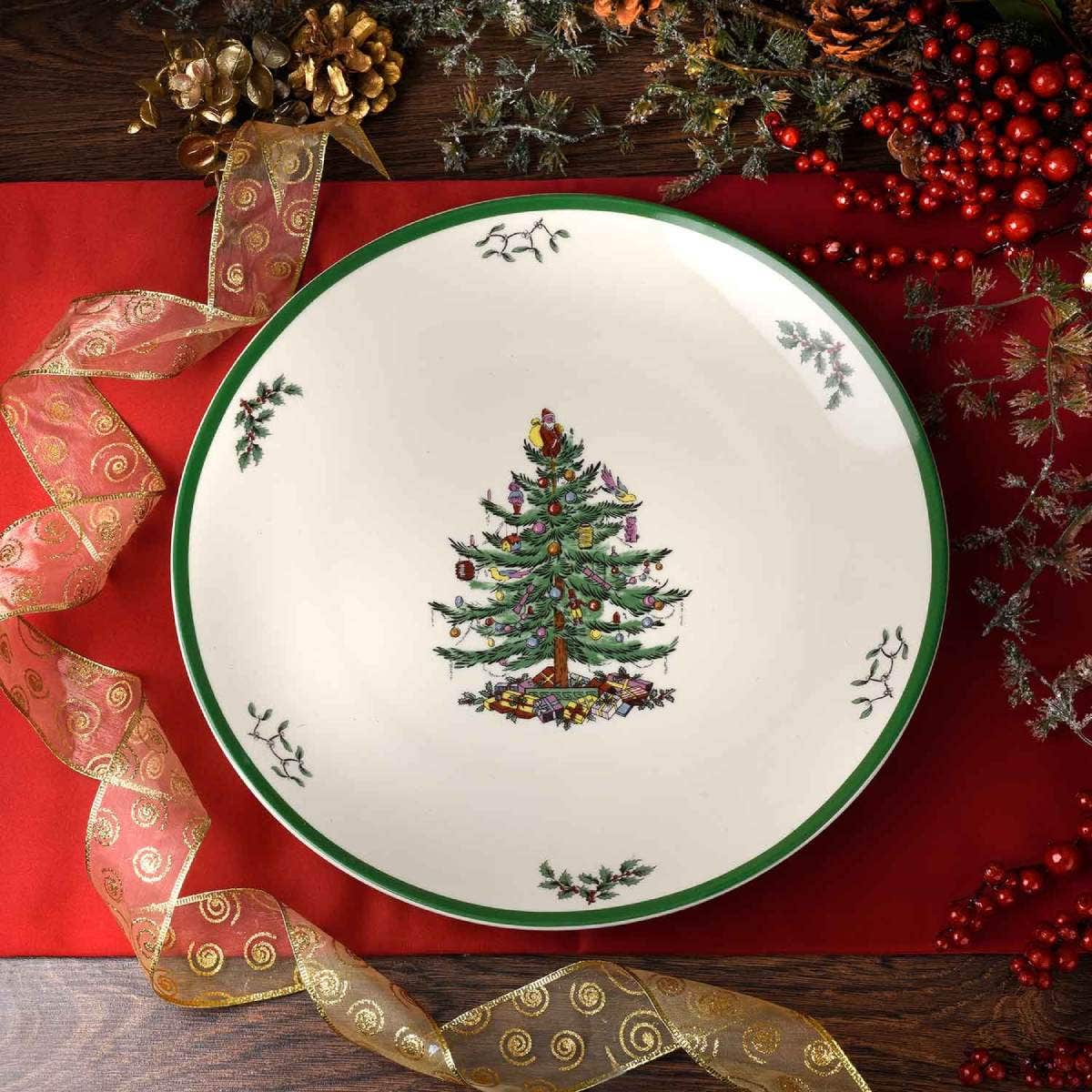 Christmas Tree Round Platter 