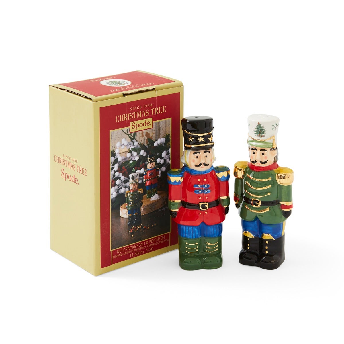 Spode Christmas Tree 4.5 Inch Nutcracker Salt & Pepper Shakers