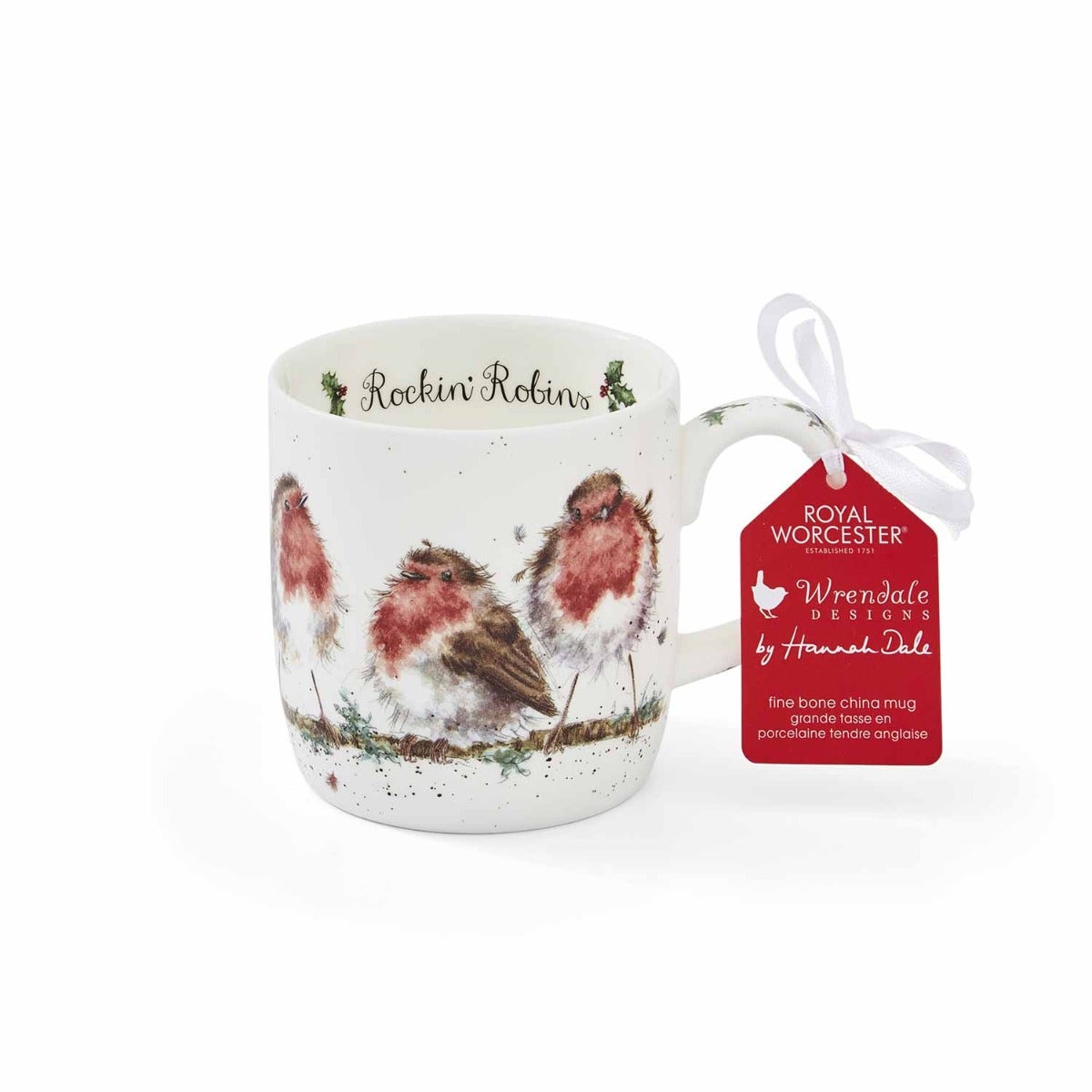 Royal Worcester Wrendale Designs Rockin Robins Fine Bone China Mug