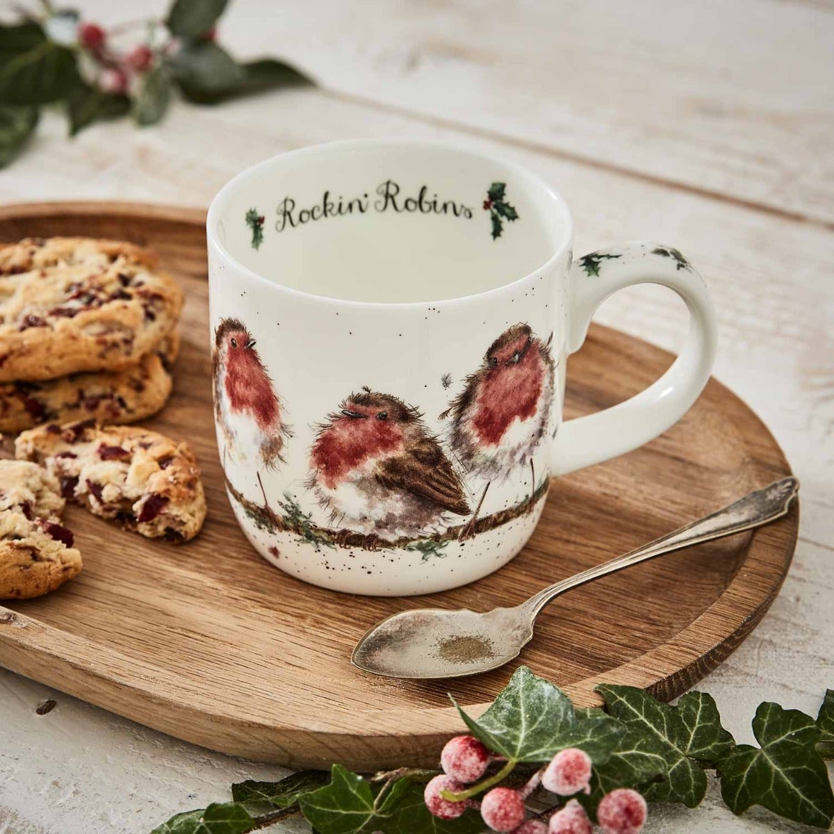 Royal Worcester Wrendale Designs Rockin Robins Fine Bone China Mug