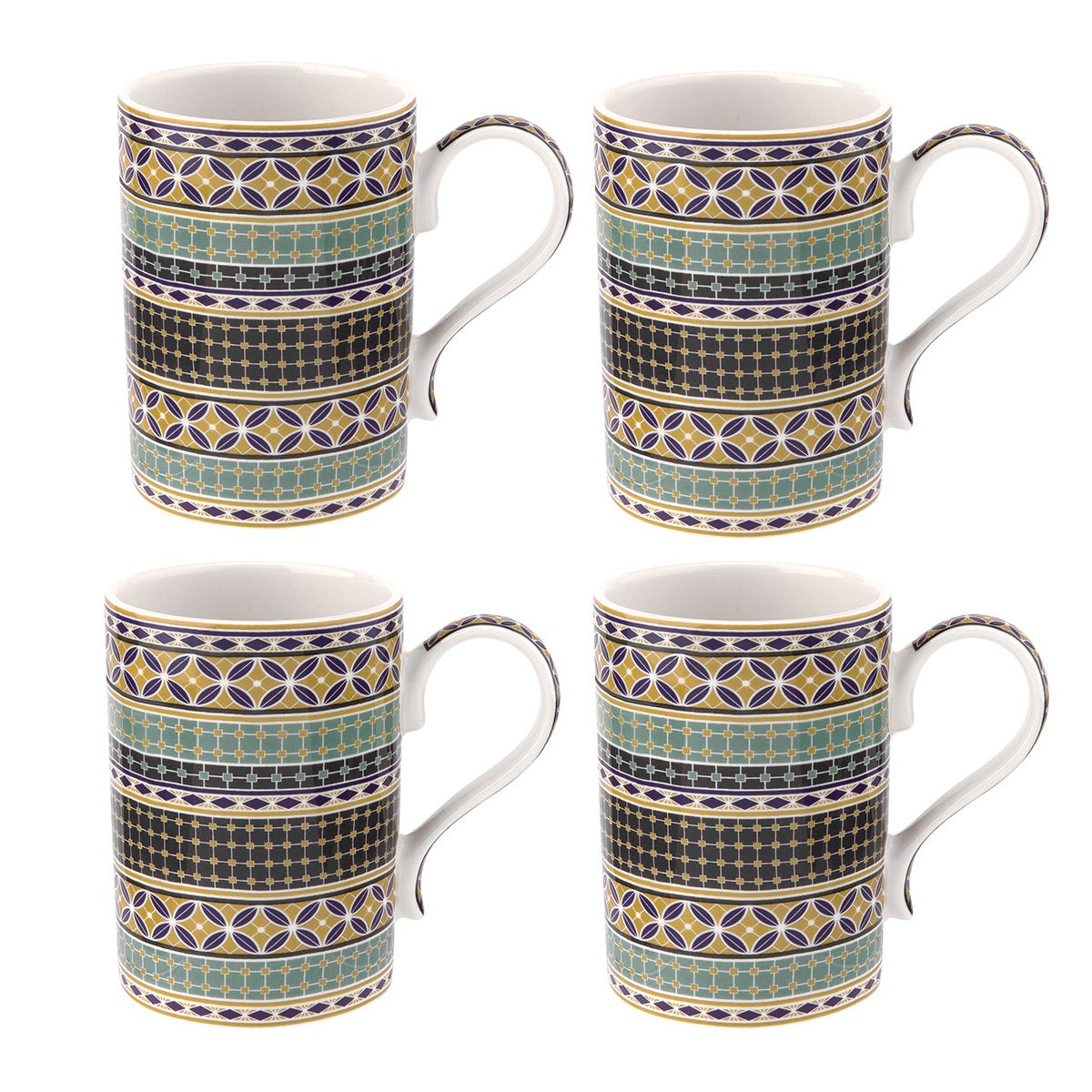 Atrium Set of 4 Geo Mugs