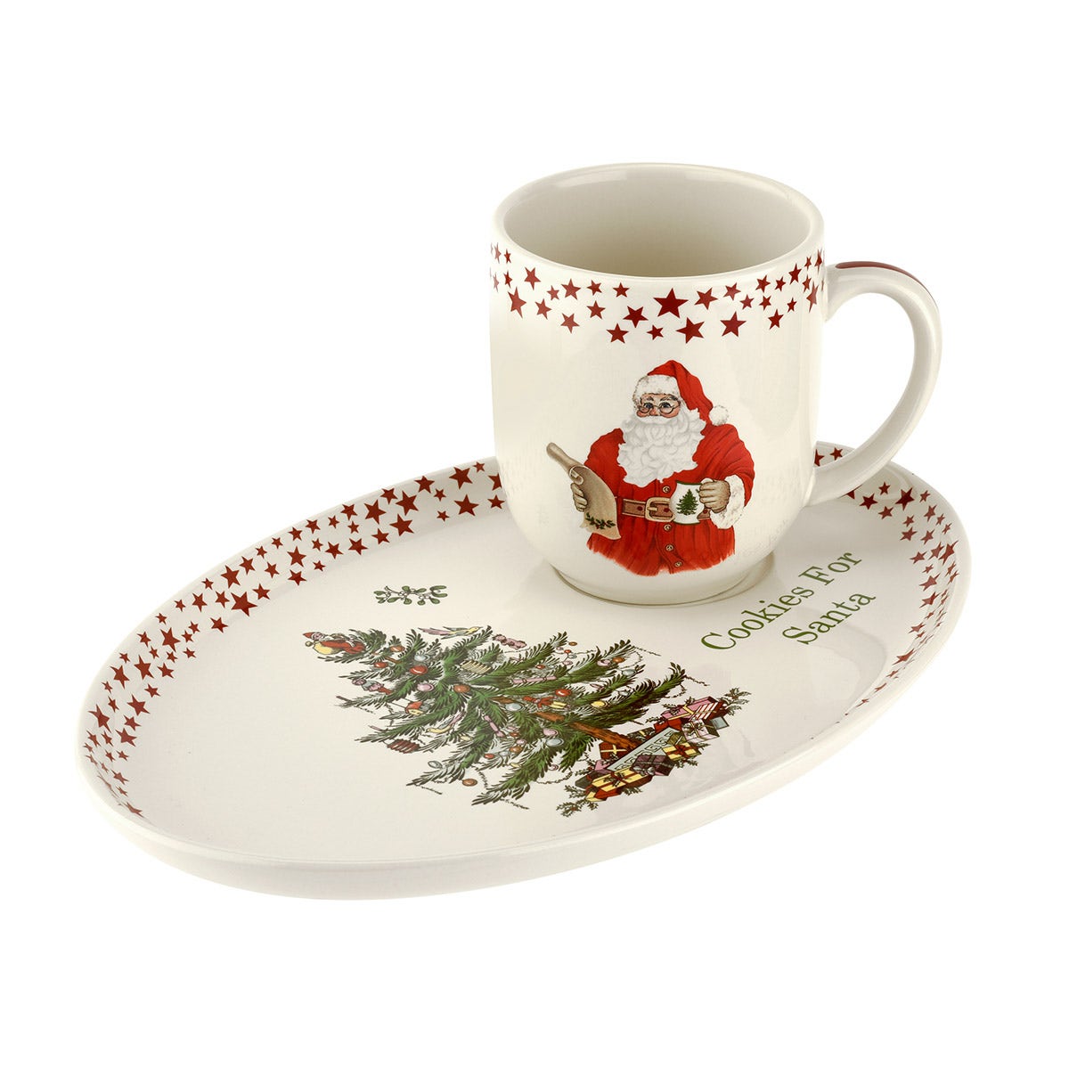 Christmas Tree Cookies For Santa Plate & Mug