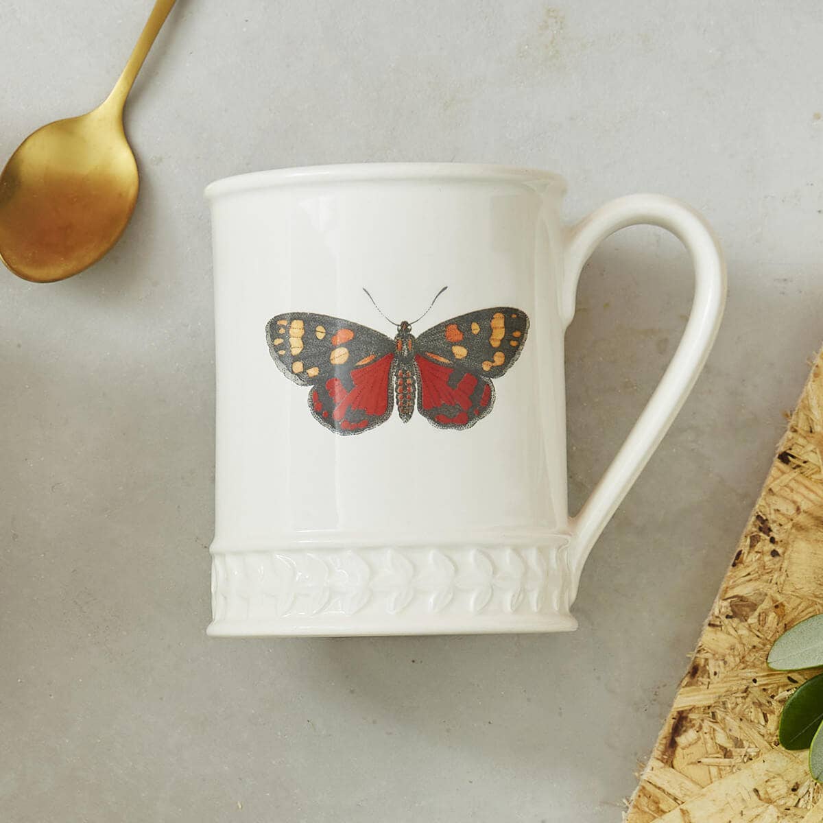 Botanic Garden Harmony Butterfly Tankard Mug, White