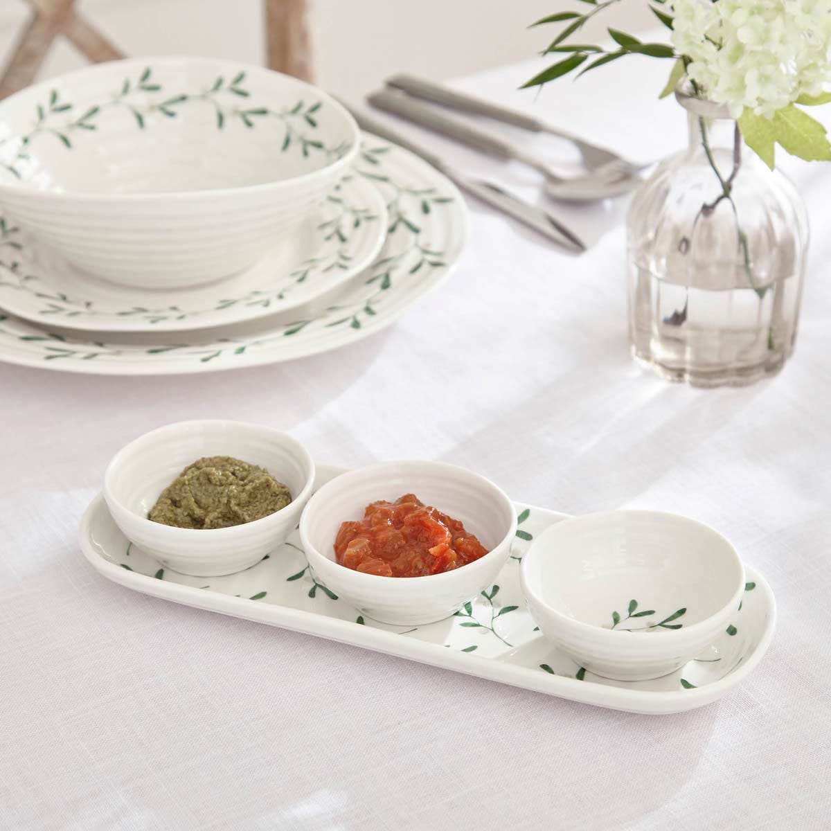 Sophie Conran Mistletoe 3 Bowl & Tray Set