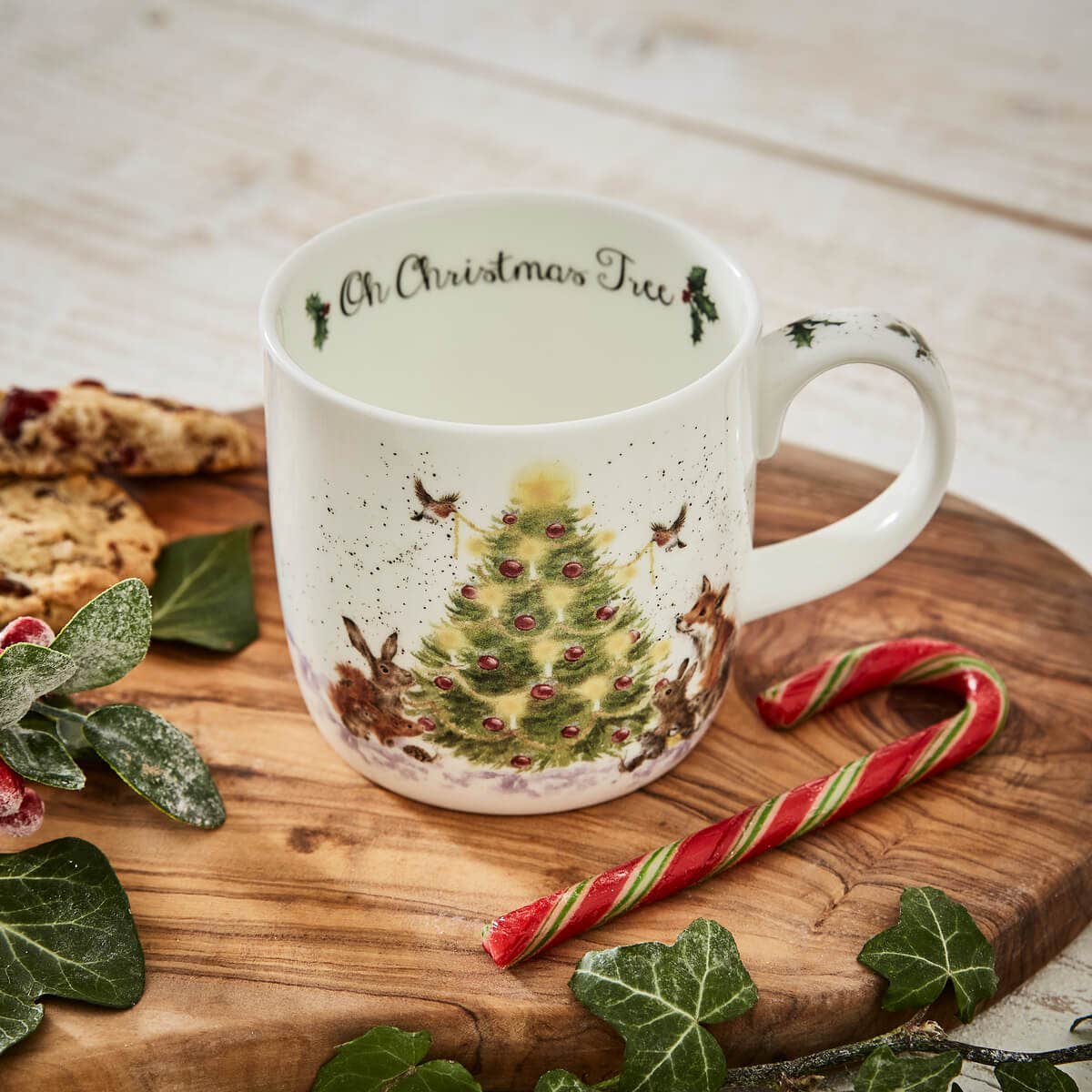 Royal Worcester Wrendale Designs Oh Christmas Tree Fine Bone China Mug