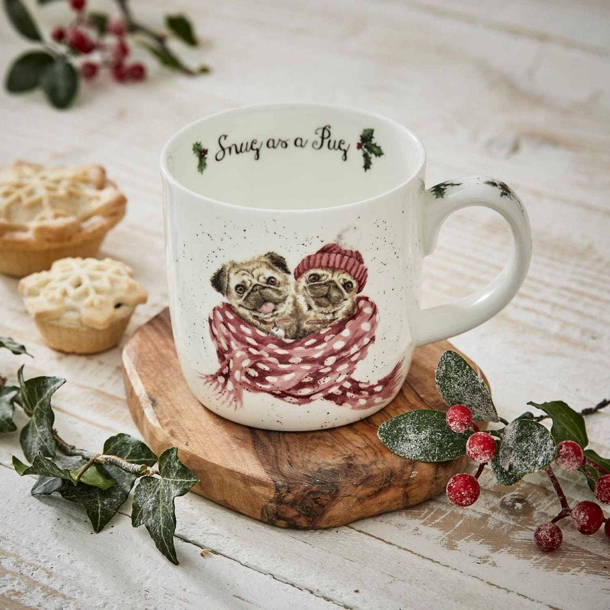 Wrendale Designs Snug as a Pug Dog Fine Bone China Mug