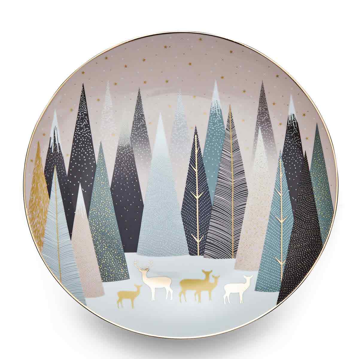 Sara Miller Frosted Pines Set of Four Plates