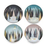 Sara Miller Frosted Pines Set of Four Plates