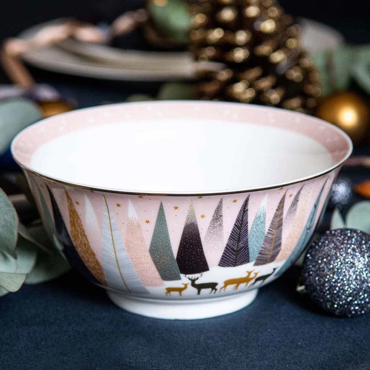 Sara Miller Frosted Pines Candy Bowl