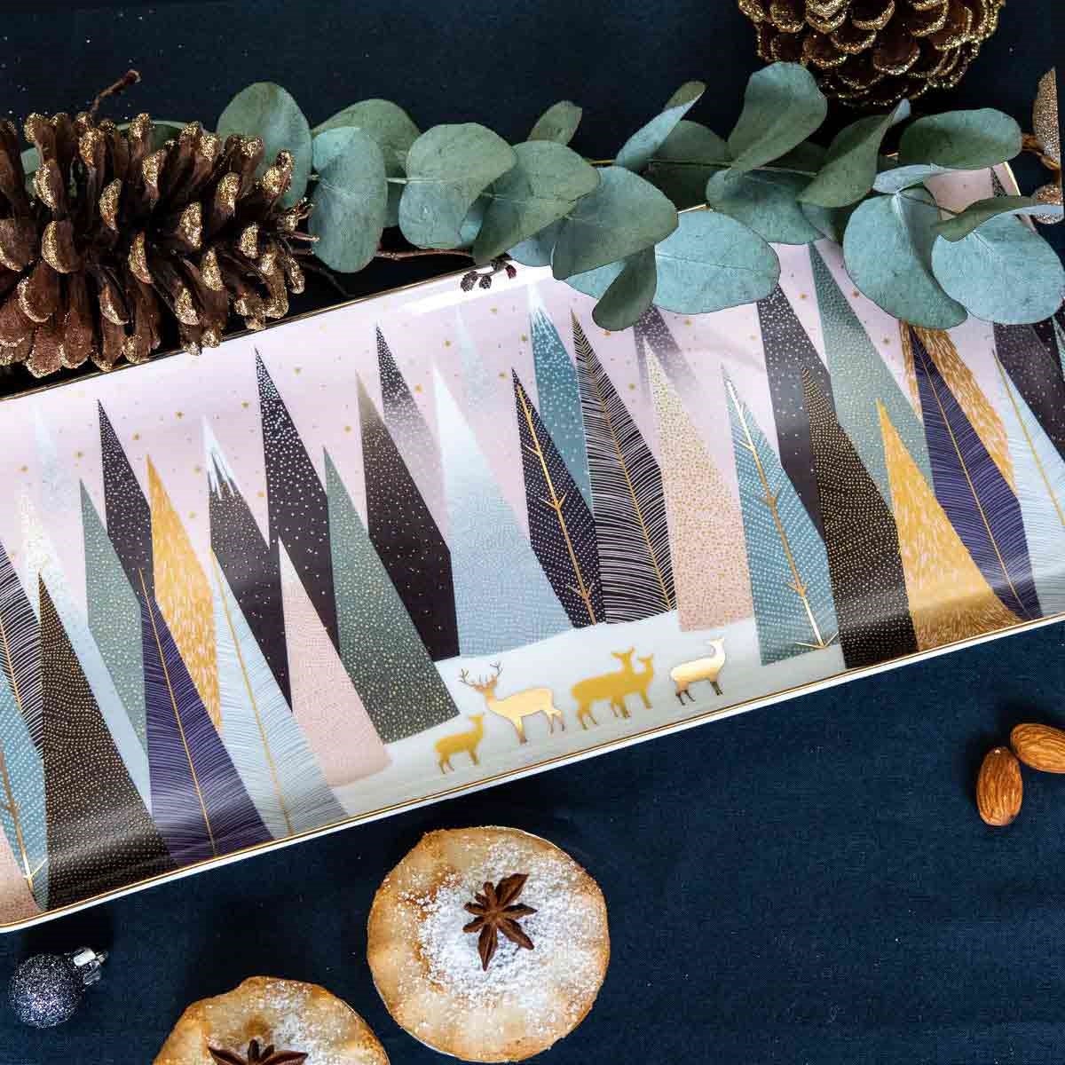 Sara Miller Frosted Pines Sandwich Tray