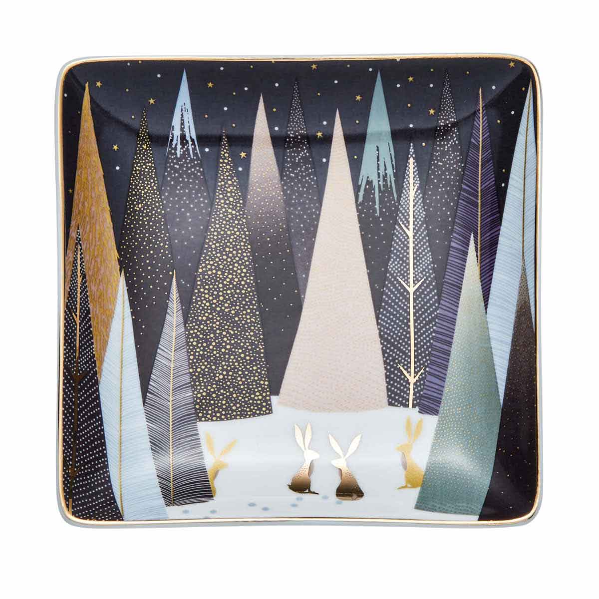 Sara Miller Frosted Pines 3 Square Dishes