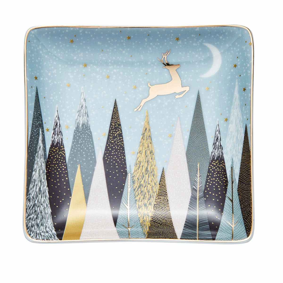 Sara Miller Frosted Pines 3 Square Dishes