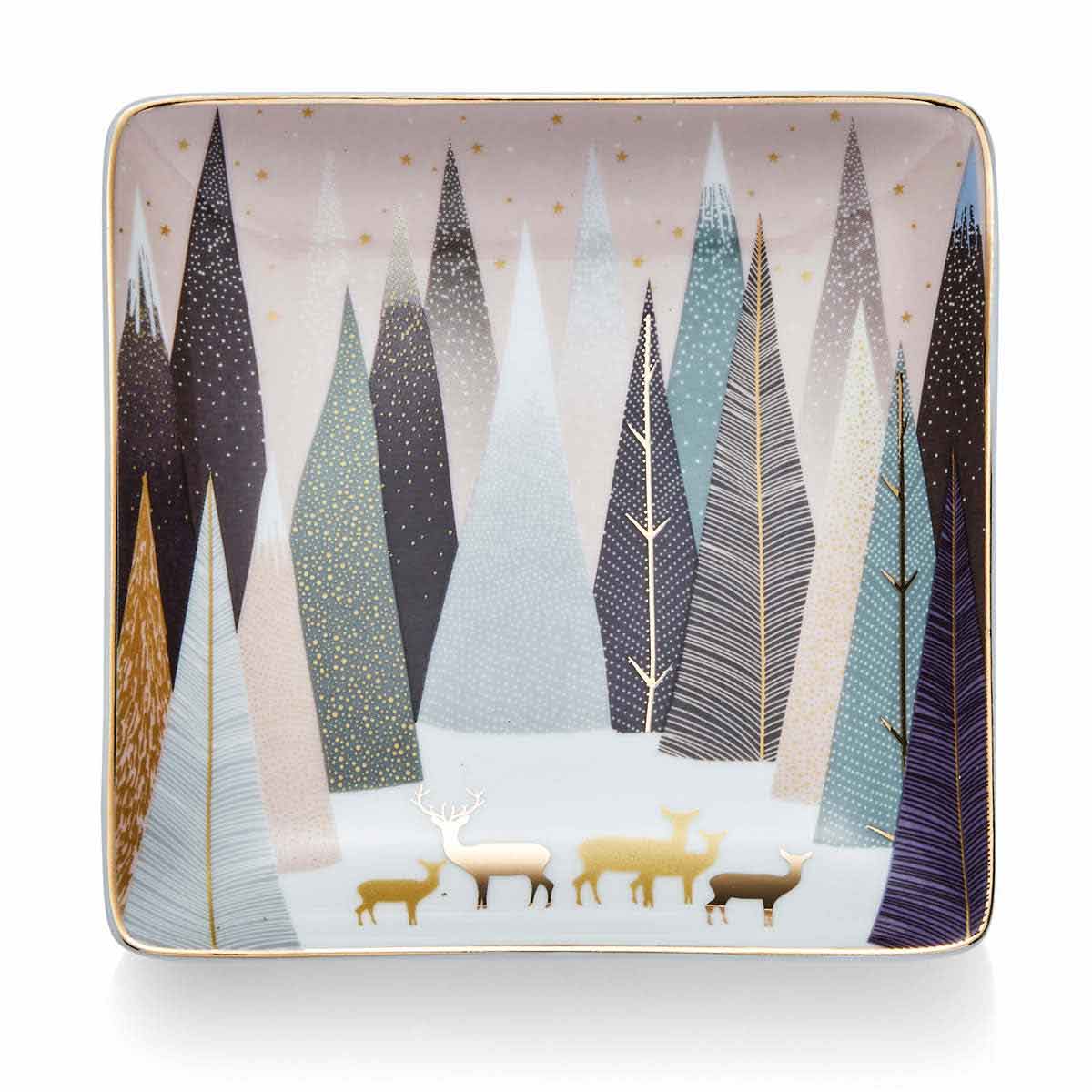 Sara Miller Frosted Pines 3 Square Dishes