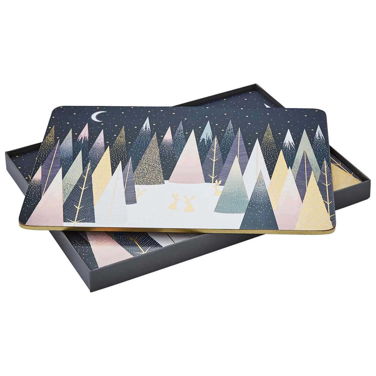 Sara Miller Set of 4 Frosted Pines Placemats