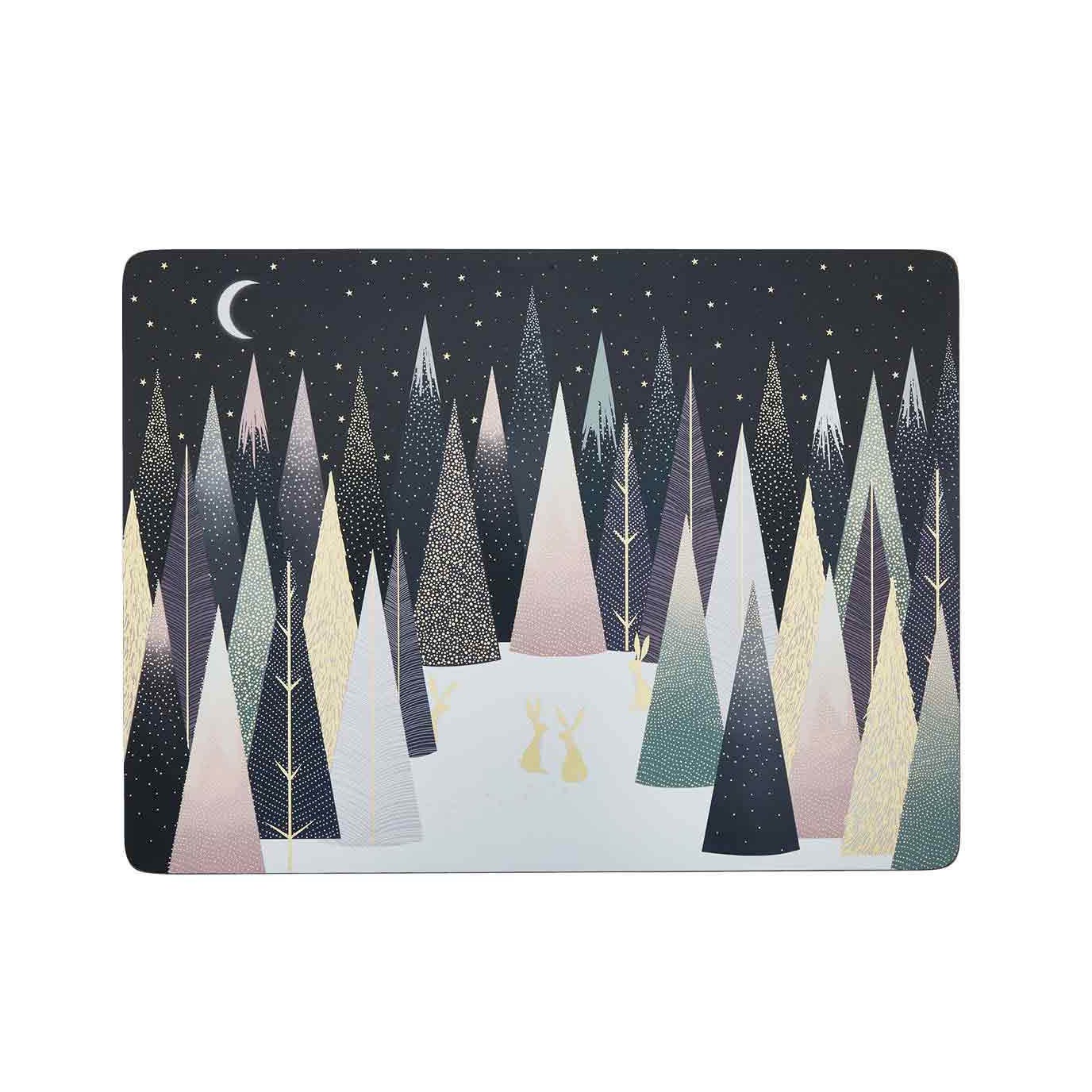 Sara Miller Frosted Pines Set of 4 Large Placemats