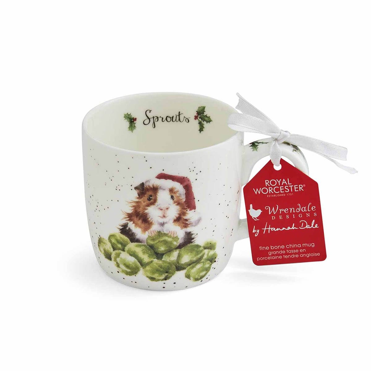 Wrendale Christmas Sprouts Guinea Pig Mug